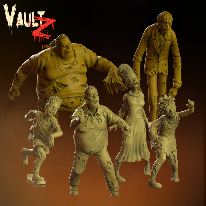 The Zombie Family - Hunter/Mercenary Tier by Vaultz Miniatures