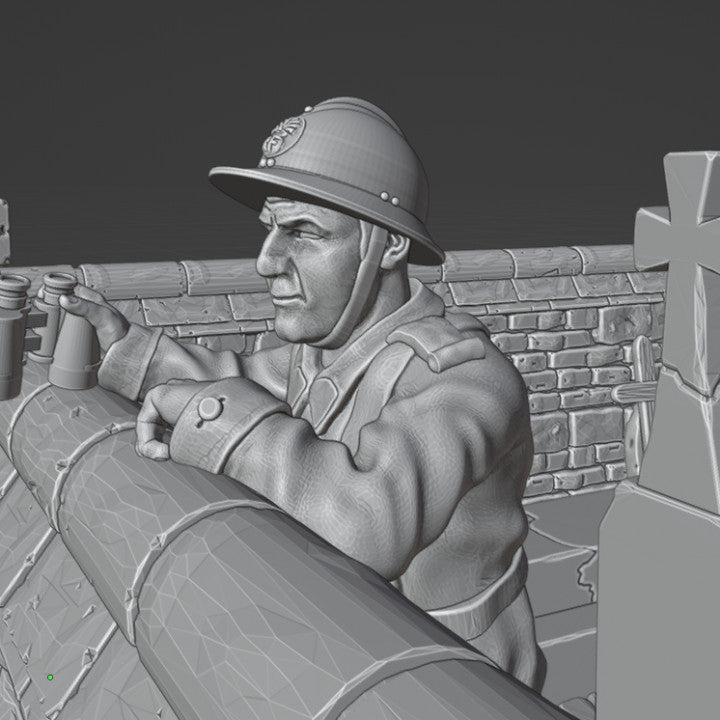 WW2 28mm French soldier in outpost (cemetery) by Colonel Muller