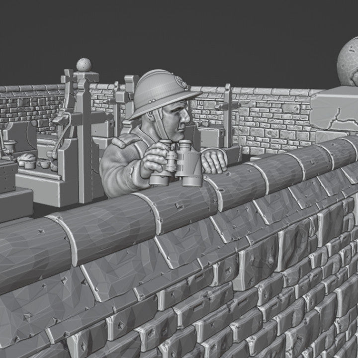 WW2 28mm French soldier in outpost (cemetery) by Colonel Muller