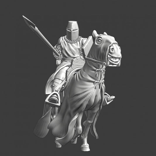 Medieval crusader knight charging