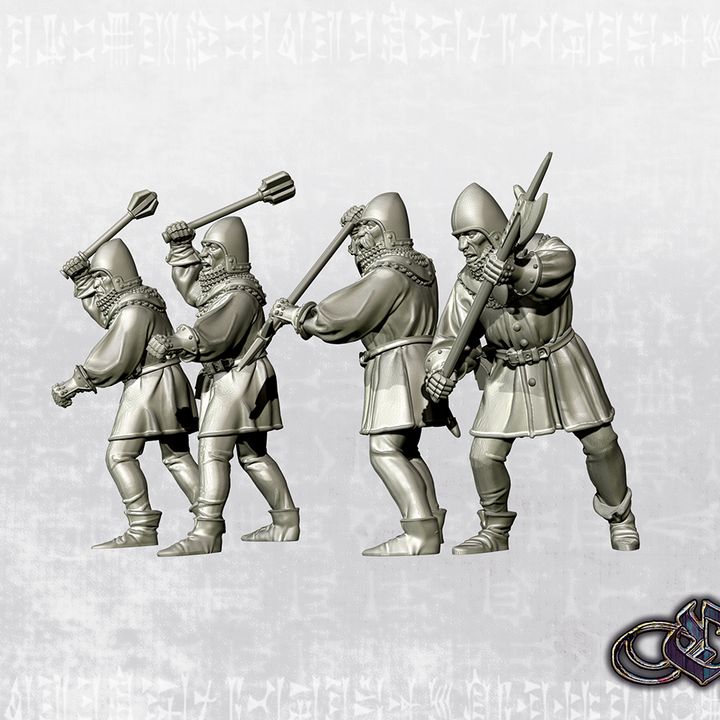 "Infantrymen with Maces and Axes - Late 14th"