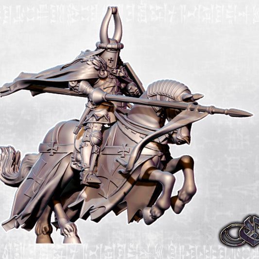 "Arnalt onf Horse- Teutonic Version - White Company" by Ezipion miniatures.