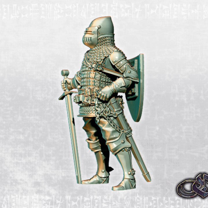 Lay Knight on foot - Alternate Version by Ezipion miniatures.