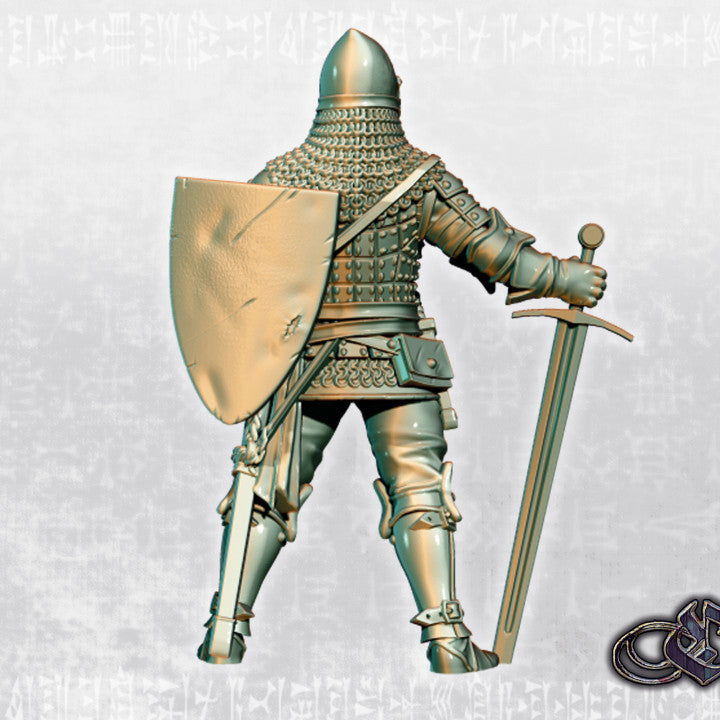 Lay Knight on foot - Alternate Version by Ezipion miniatures.