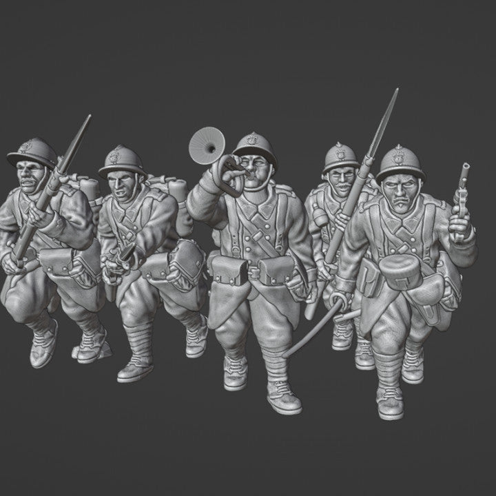 1940 French Reserve infantry charging with bayonet by Colonel Muller