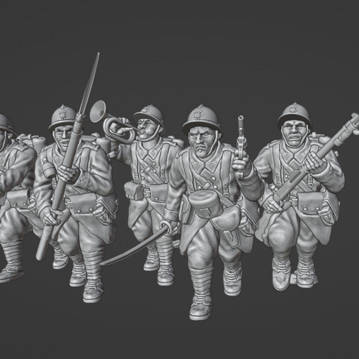 1940 French Reserve infantry charging with bayonet by Colonel Muller