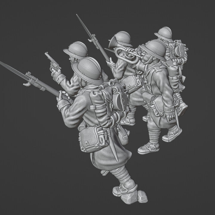 1940 French Reserve infantry charging with bayonet by Colonel Muller