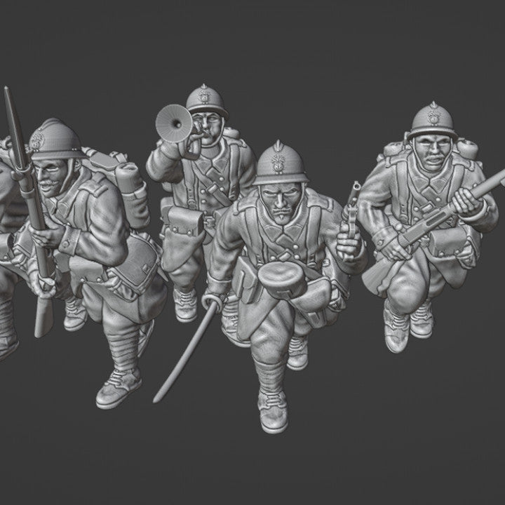 1940 French Reserve infantry charging with bayonet by Colonel Muller