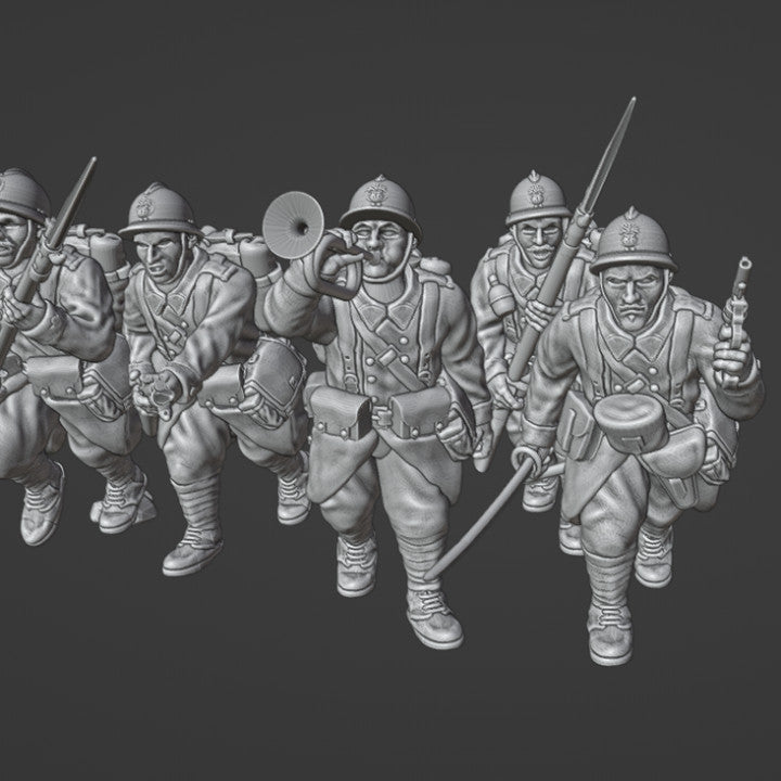 1940 French Reserve infantry charging with bayonet by Colonel Muller