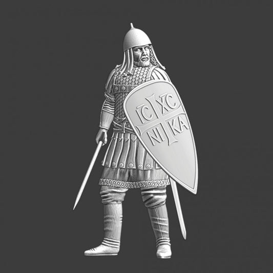 Medieval Byzantine high ranking infantryman.