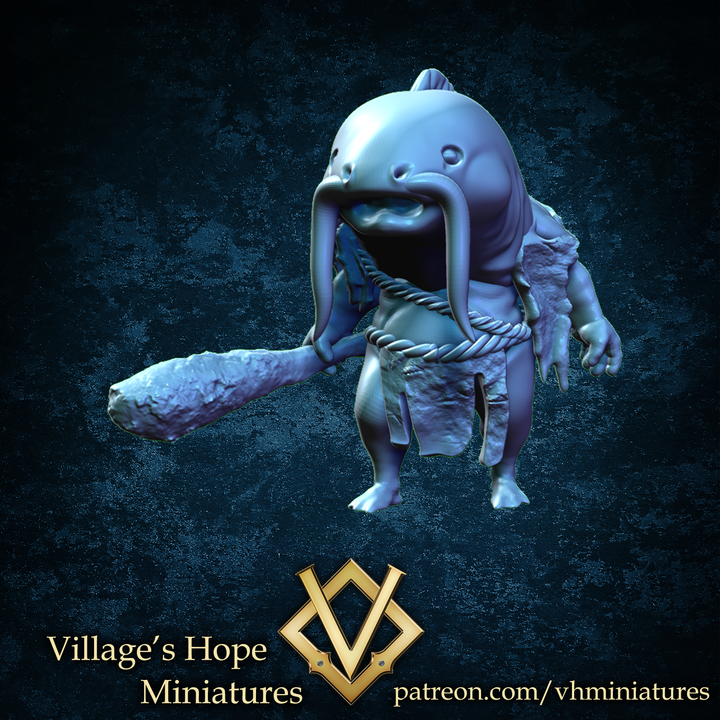 Catfish Monster , Fish man of the east sea by Village's Hope Miniatures