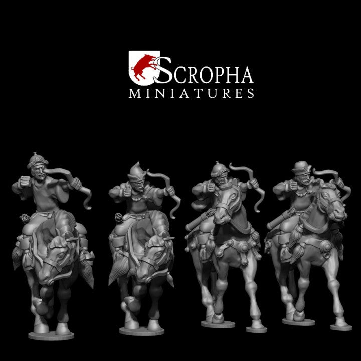 Cuman mounted levy with bows by Scropha Miniatures