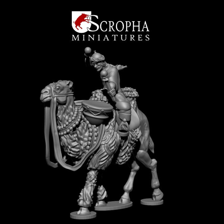 Mongol drummer on camel by Scropha Miniatures