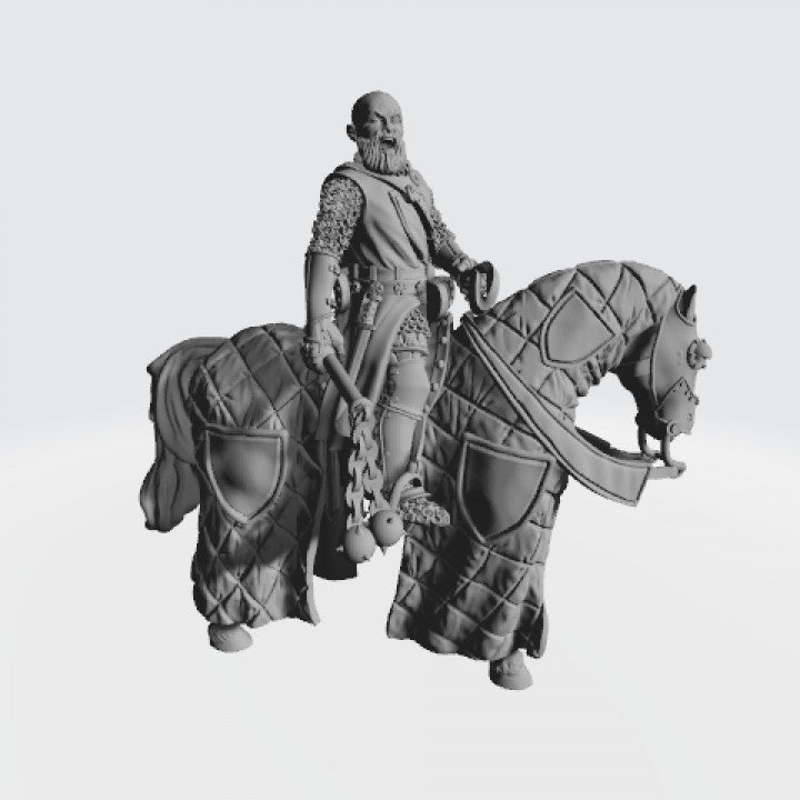 Medieval Knight with helmet in chain.