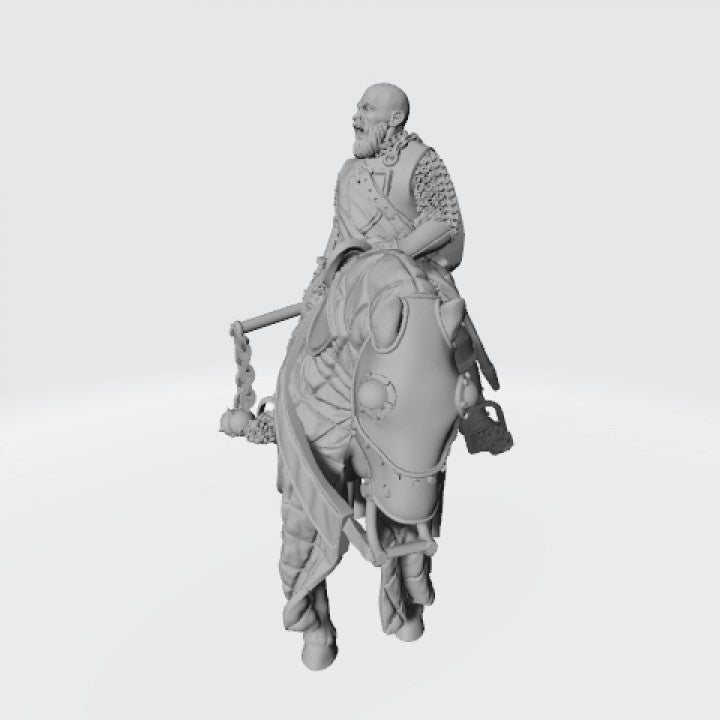 Medieval Knight with helmet in chain.