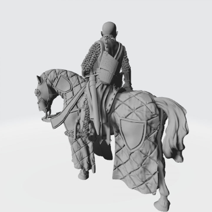 Medieval Knight with helmet in chain.
