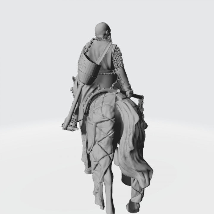 Medieval Knight with helmet in chain.
