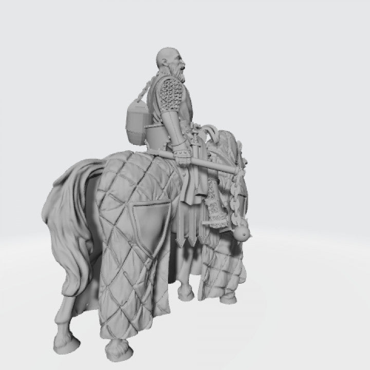 Medieval Knight with helmet in chain.