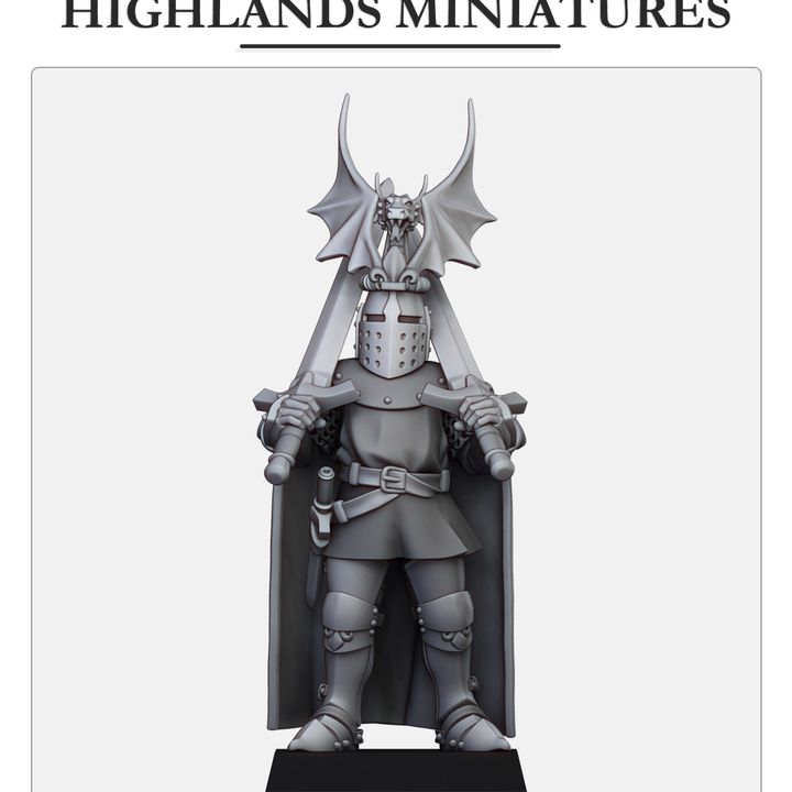 Dismounted Sir Jaume with dual swords - Highlands Miniatures