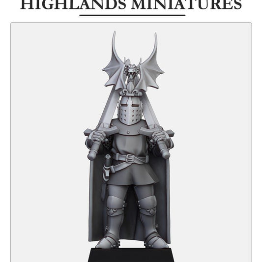 Dismounted Sir Jaume with dual swords - Highlands Miniatures