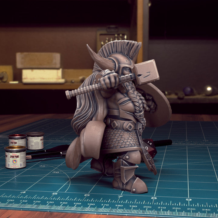 Bearded Female Dwarf 01 by Tytan Troll Miniatures