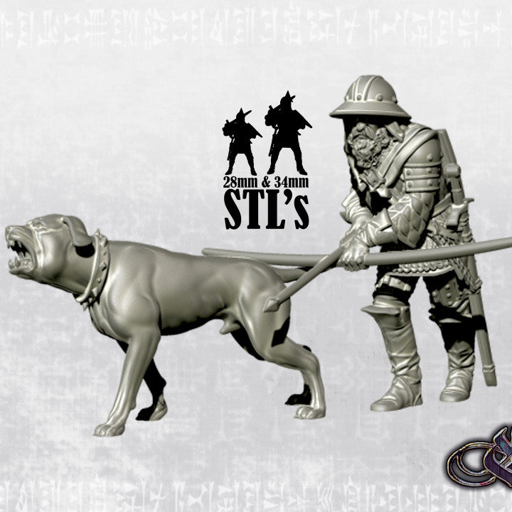 English Yeoman with warhound by Ezipion miniatures.