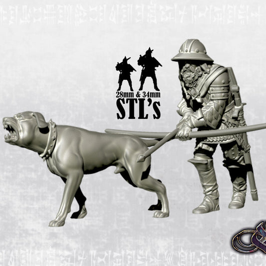 English Yeoman with warhound by Ezipion miniatures.