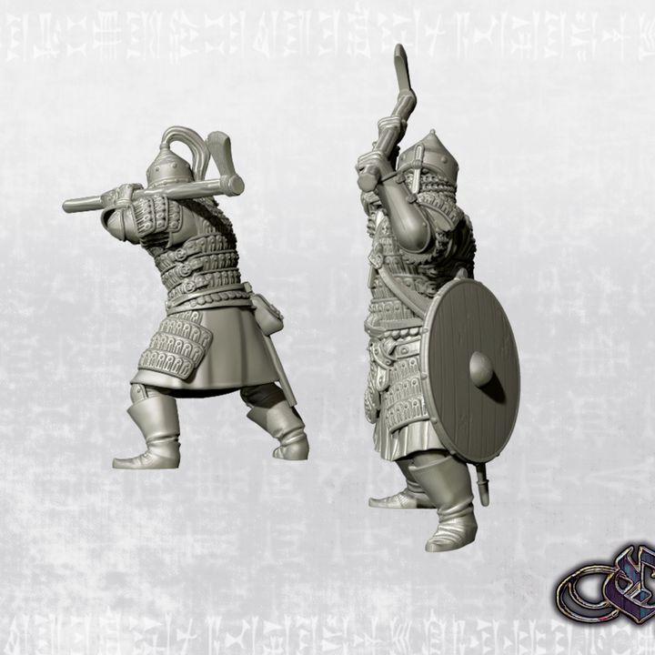 "Kievan Rus venturers - poleaxe - 14th century" by Ezipion miniatures