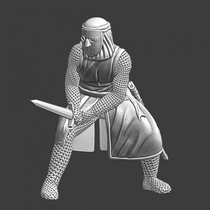 St Lazarus dismounted Leper Knights 28mm (1/56 ).