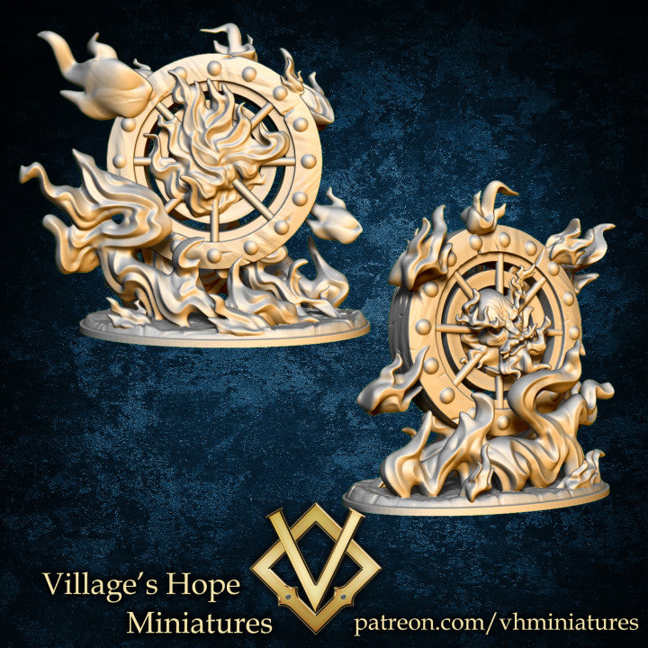 Wanyudo (Flame Wheel Ghost) by Village's Hope Miniatures