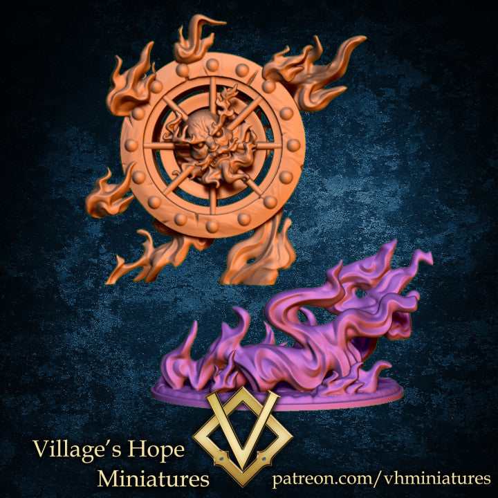 Wanyudo (Flame Wheel Ghost) by Village's Hope Miniatures