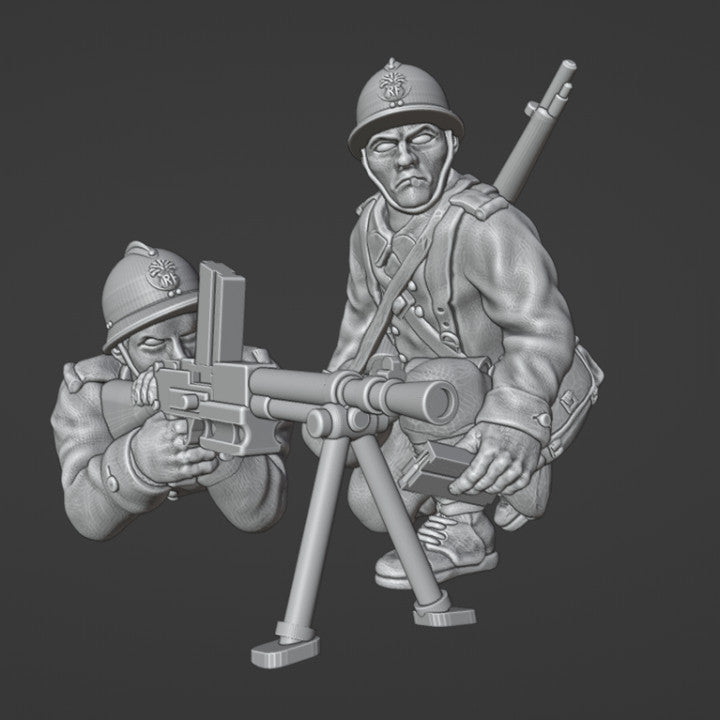 WW2 28 mm French LMG Team (laying down) by Colonel Muller