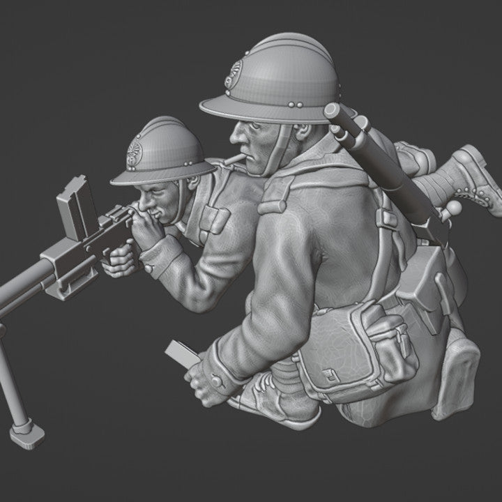 WW2 28 mm French LMG Team (laying down) by Colonel Muller