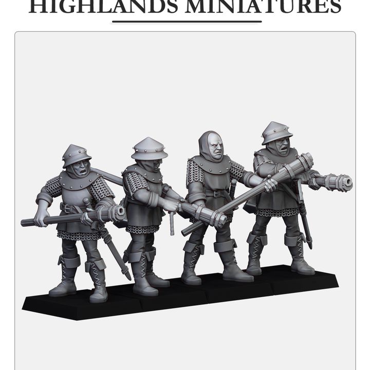 Gallia Shooters: Handgunners by Highlands Miniatures