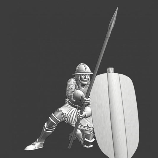 Medieval soldier with horse pike