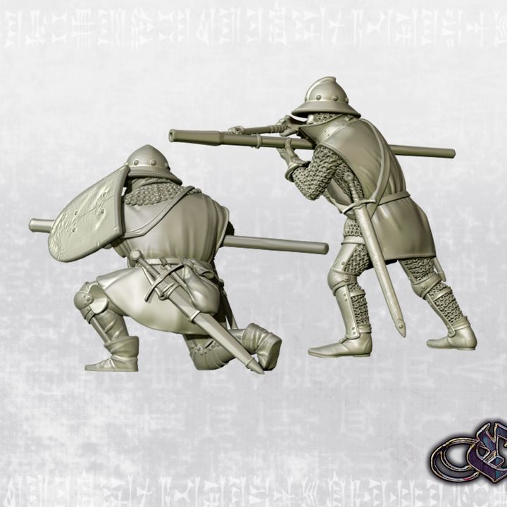 "Men-at-arms with hand cannon - 14th century" by Ezipion miniatures