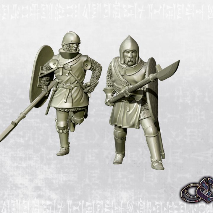 "Aragonese Infantrymen with glaive- 14th century" by Ezipion miniatures