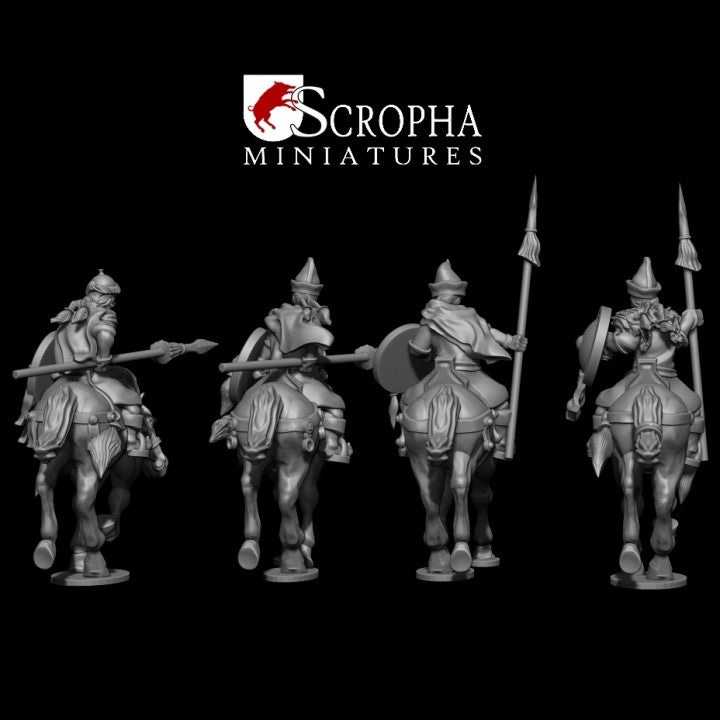 Cuman levy Riders with spears by Scropha Miniatures