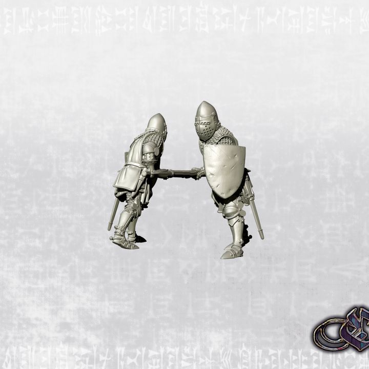 "Castilian Knight with spear on foot - 14th century by Ezipion miniatures.