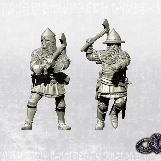 "Lithuanian Men-at-arms with axe - 14th century" by Ezipion miniatures.
