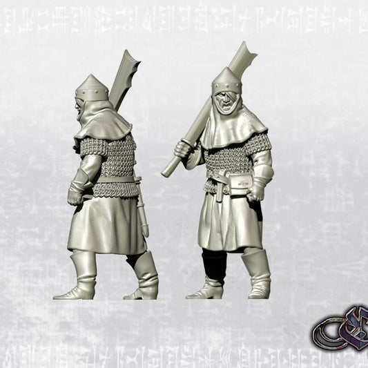 "Lithuanian Sergeant of militia with maciejowski falchion - 14th century" by Ezipion miniatures.