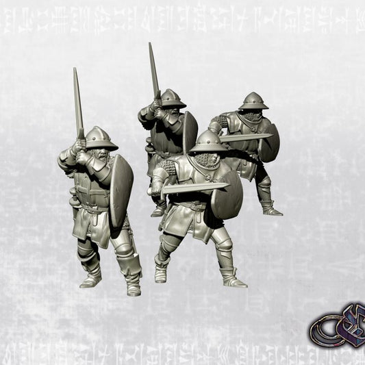 "Castilian Militiamen-Sargeants with swords - 14th century" by Ezipion miniatures