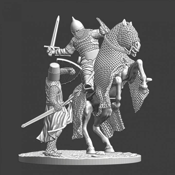 Downed Medieval warrior Bishop - Small scene.