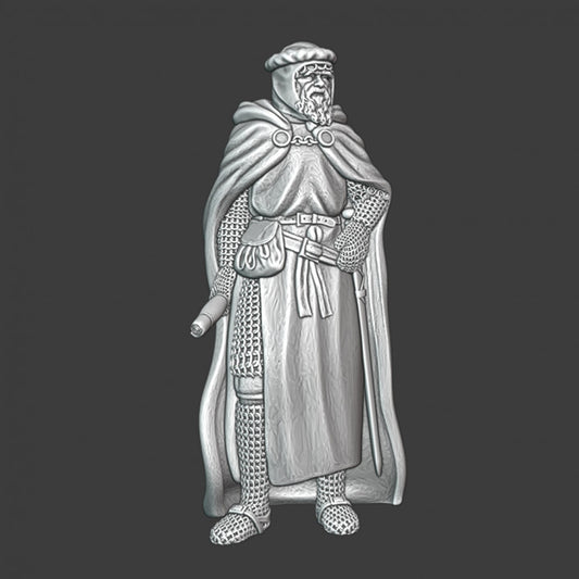 Medieval brother knight with scroll