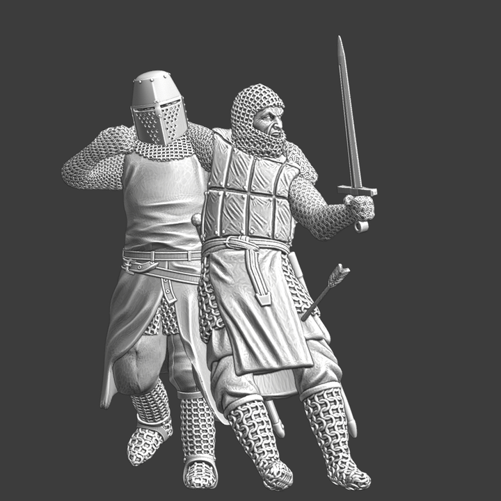 Medieval battlefield evacuation vignette