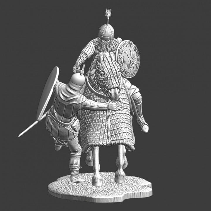 Medieval Byzantine Heavy cavalry killing crusader