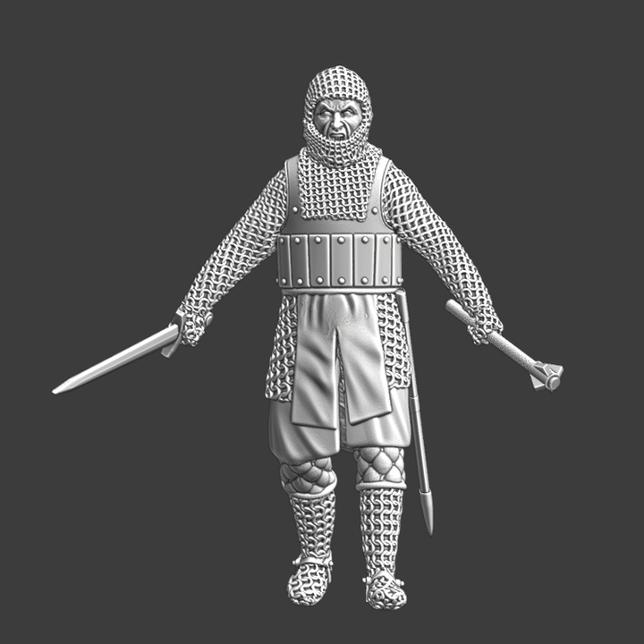 Medieval knight challenging the enemies for combat.