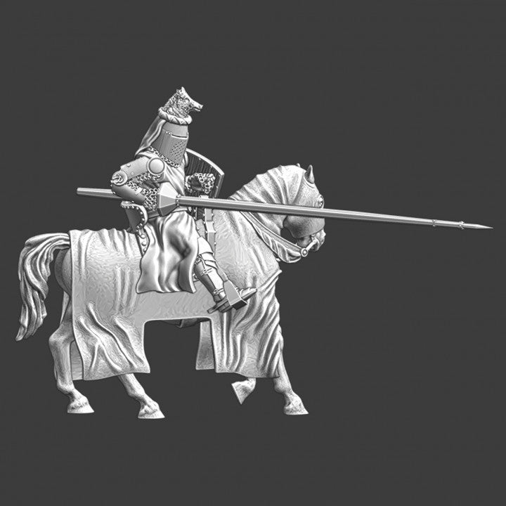 Medieval knight jousting - with war lance