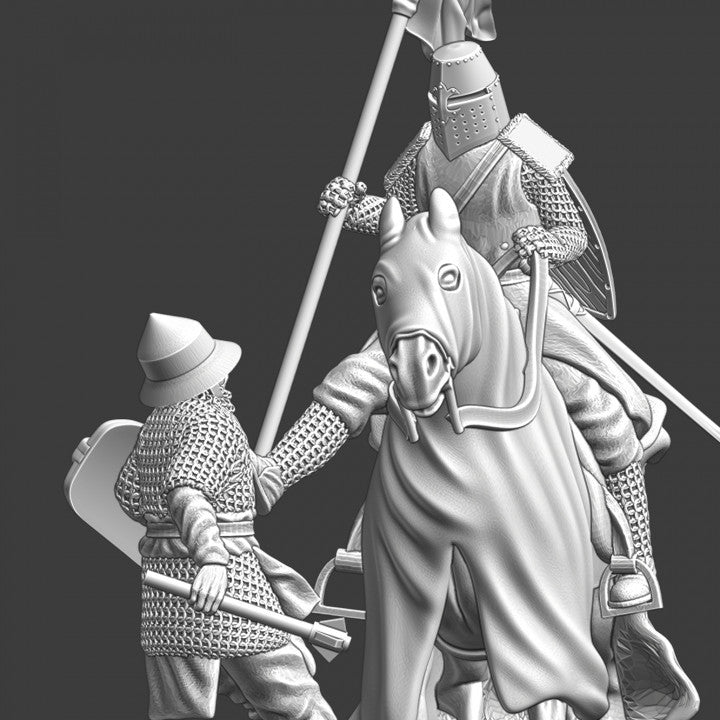 Small battle - Crusader Knight kicking Baltic warrior.