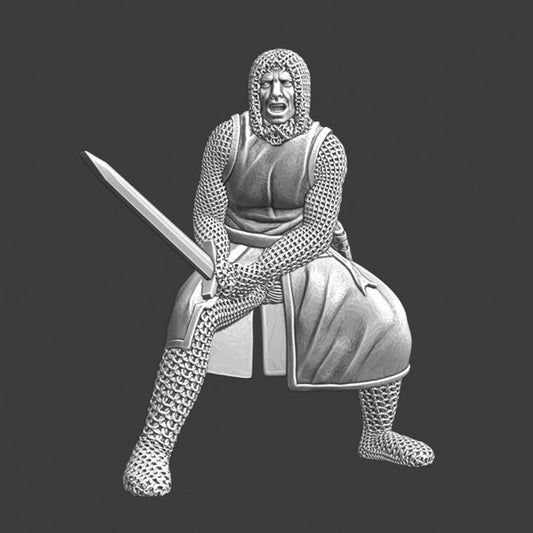 Medieval squire fighting